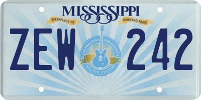 MS license plate ZEW242