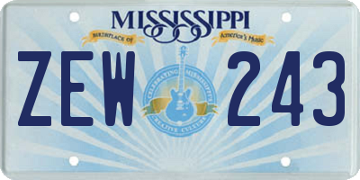 MS license plate ZEW243