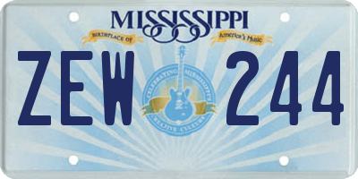MS license plate ZEW244