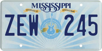 MS license plate ZEW245