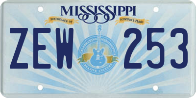 MS license plate ZEW253