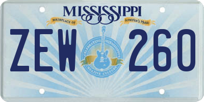 MS license plate ZEW260