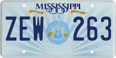 MS license plate ZEW263