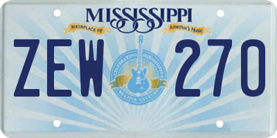 MS license plate ZEW270