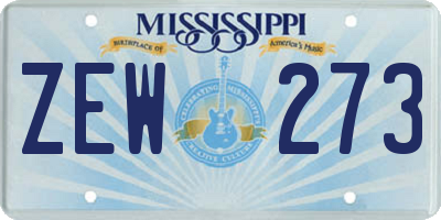 MS license plate ZEW273