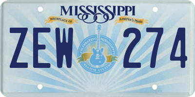MS license plate ZEW274