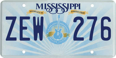 MS license plate ZEW276