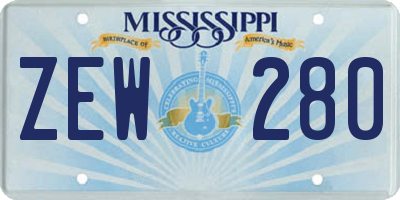 MS license plate ZEW280