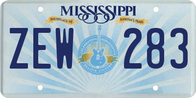 MS license plate ZEW283