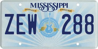 MS license plate ZEW288