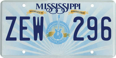MS license plate ZEW296