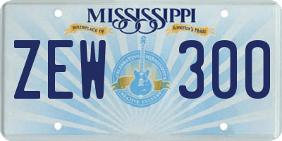 MS license plate ZEW300