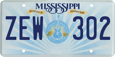 MS license plate ZEW302