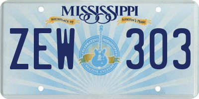 MS license plate ZEW303