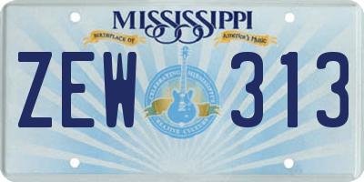 MS license plate ZEW313
