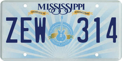 MS license plate ZEW314