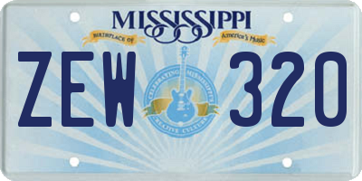 MS license plate ZEW320