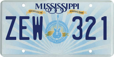 MS license plate ZEW321
