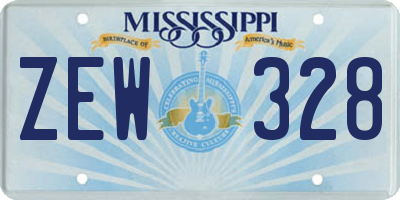 MS license plate ZEW328