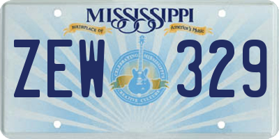 MS license plate ZEW329