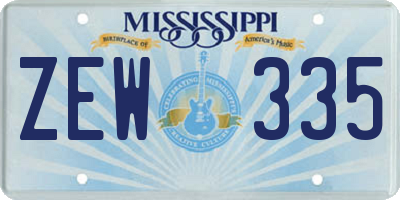 MS license plate ZEW335