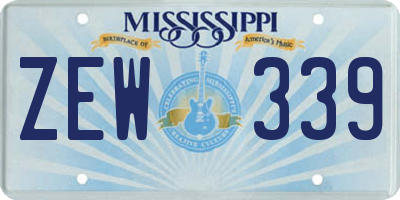 MS license plate ZEW339