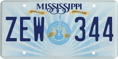 MS license plate ZEW344