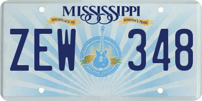 MS license plate ZEW348