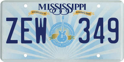 MS license plate ZEW349