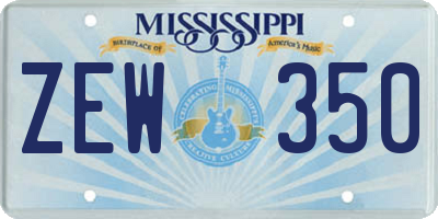 MS license plate ZEW350