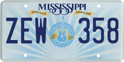 MS license plate ZEW358