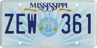 MS license plate ZEW361
