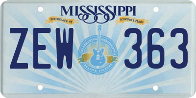 MS license plate ZEW363
