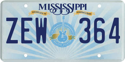 MS license plate ZEW364