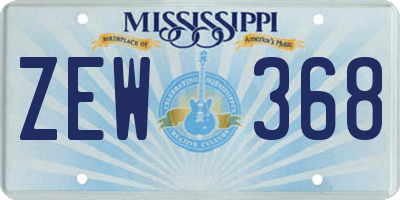 MS license plate ZEW368