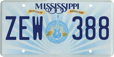 MS license plate ZEW388