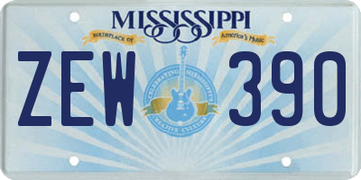 MS license plate ZEW390