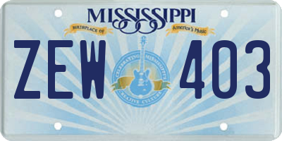 MS license plate ZEW403