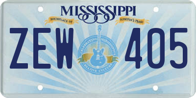 MS license plate ZEW405