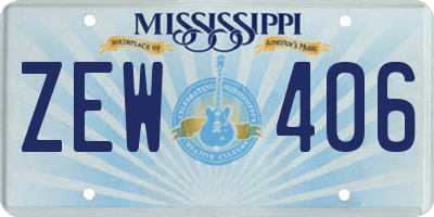 MS license plate ZEW406