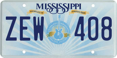 MS license plate ZEW408