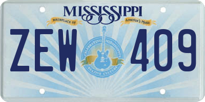 MS license plate ZEW409