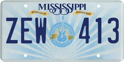 MS license plate ZEW413