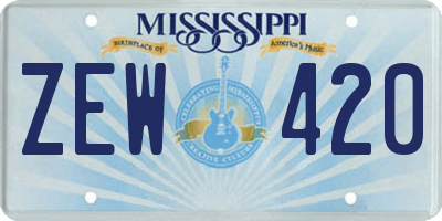 MS license plate ZEW420