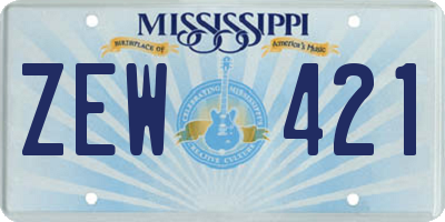 MS license plate ZEW421