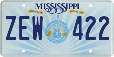 MS license plate ZEW422