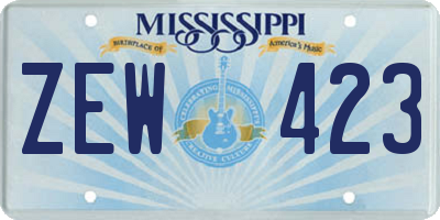 MS license plate ZEW423
