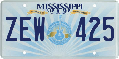 MS license plate ZEW425