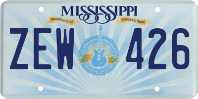 MS license plate ZEW426