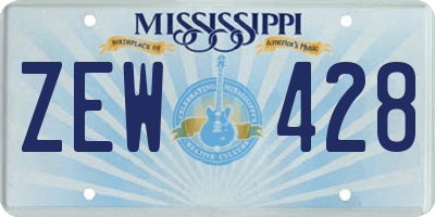 MS license plate ZEW428